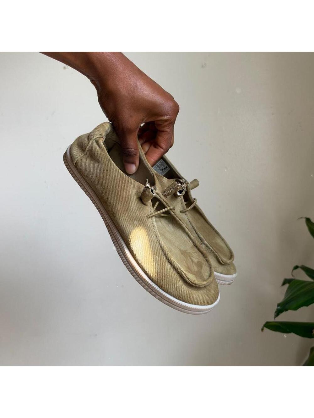 Rocket Dog Olive Green Canvas Slip On moc-toe Shoes women’s US 6
